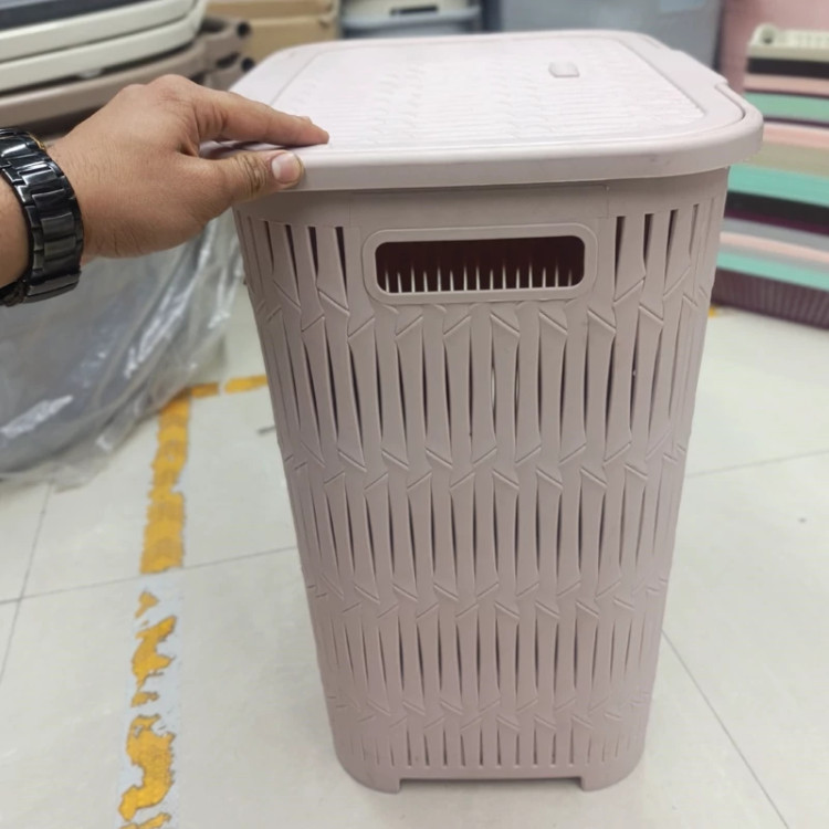 سبد لباس بلند لیمون طرح بامبو