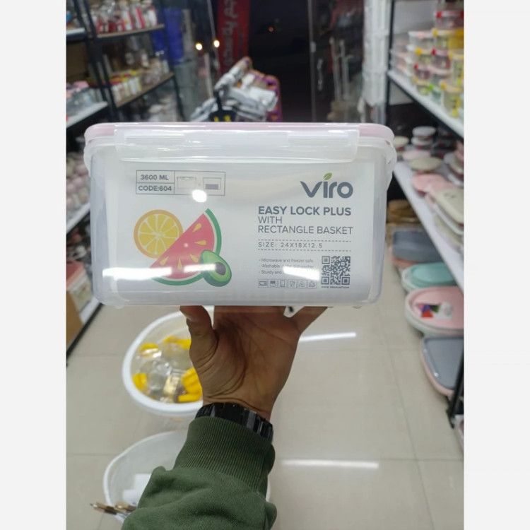 ظرف دردار سبد دار viroسایز 1 پنیر،ترشی،زیتون