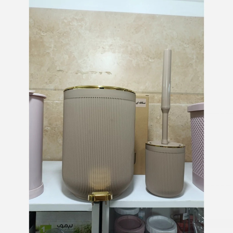 سطل پدالی دوجداره و فرچه نیم ست