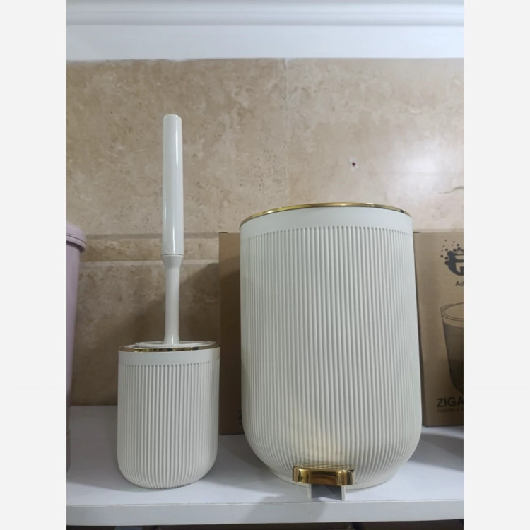 سطل پدالی دوجداره و فرچه نیم ست